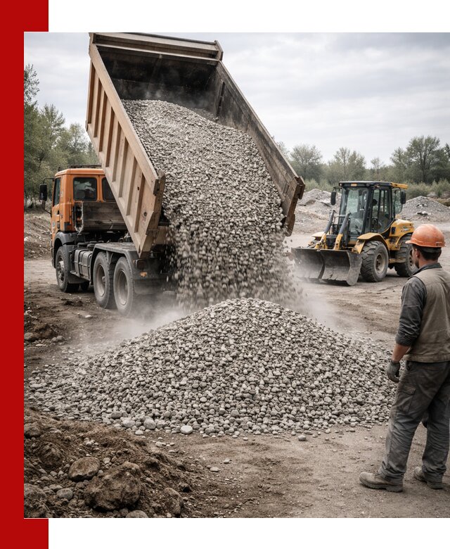 Доставка щебня в Красном Сулине крупными и мелкими фракциями