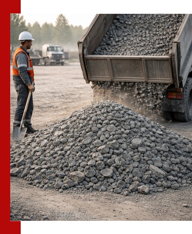 Гранитный щебень фракции 100–201 для строительства в Красном Сулине