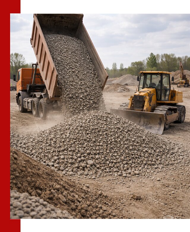 Доставка гравийного щебня фракции 40-70 в Красном Сулине