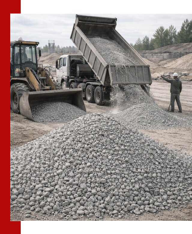 Доставка известнякового щебня фр. 5–20 в Красном Сулине