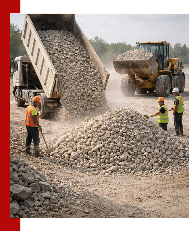 Доставка известнякового щебня фр. 40-70 в Красном Сулине