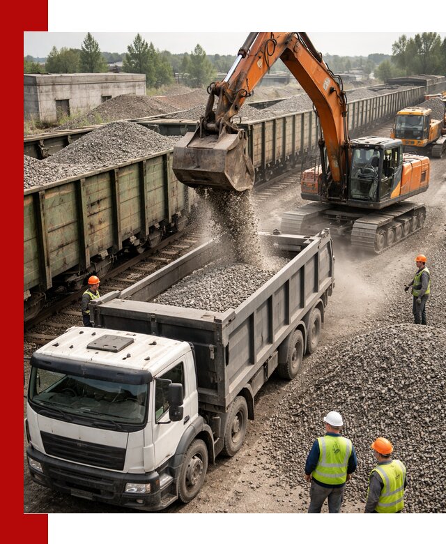 Железнодорожный щебень фракция 25–60 для поставок в Красном Сулине