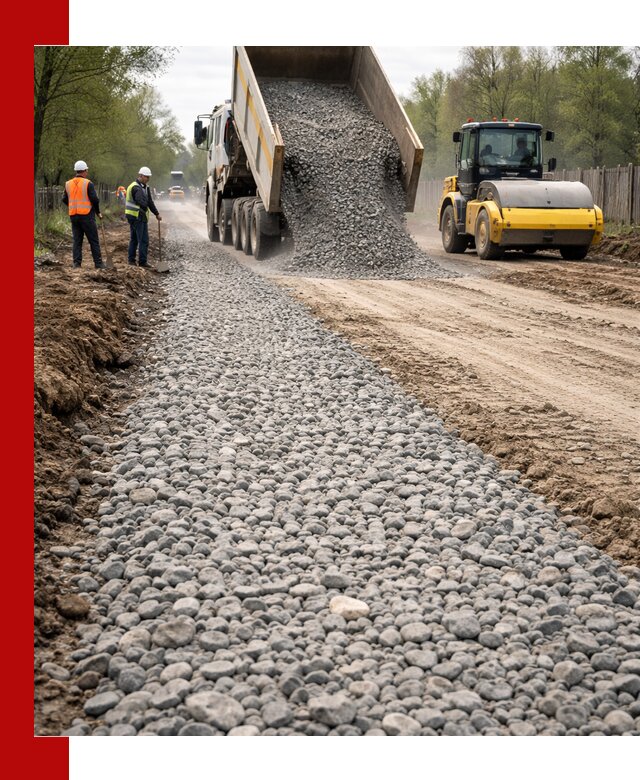 Доставка щебня для отсыпки дорог в Красном Сулине высокого качества