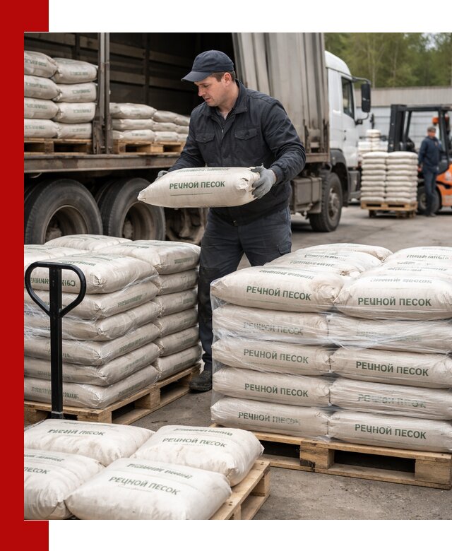 Речной песок в мешках с доставкой в Красном Сулине