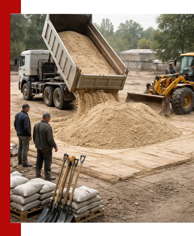Доставка мытого песка в Красном Сулине с самосвалами по выгодной цене