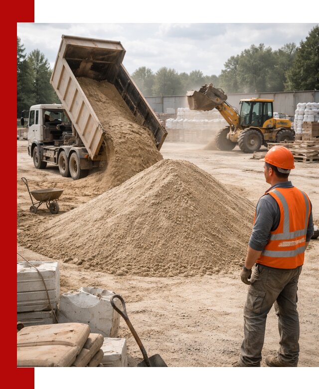 Доставка строительного песка с самосвалом в Красном Сулине