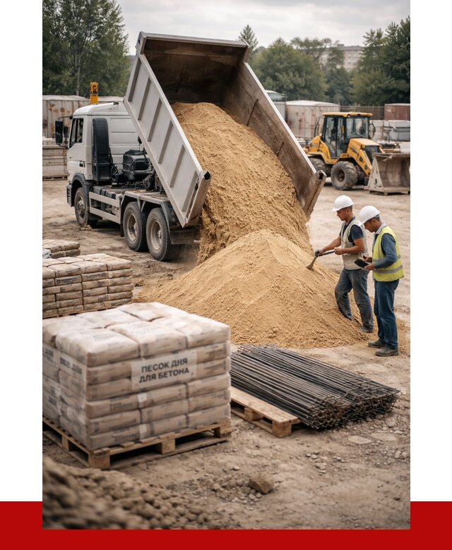 Песок для бетона в Красном Сулине от 2552 р. с доставкой, ПРОНЕРУДКрл