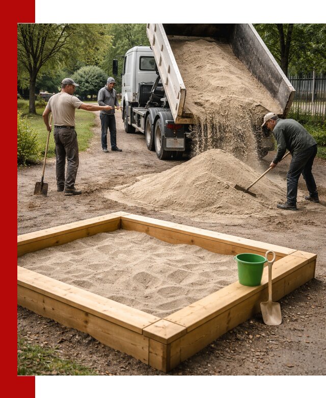 Песок для песочницы с доставкой в Красном Сулине недорого и чистый