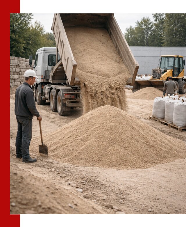 Кварцевый песок фракция 0–3 мм с доставкой в Красном Сулине