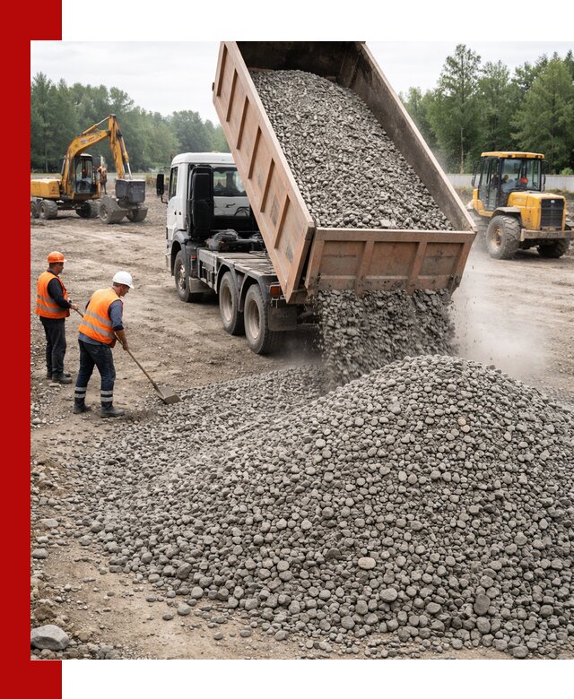 Доставка гравия фракции 40-70 в Красном Сулине оптом и в розницу