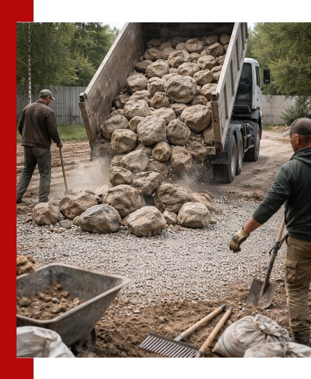Доставка и укладка булыжника в Красном Сулине