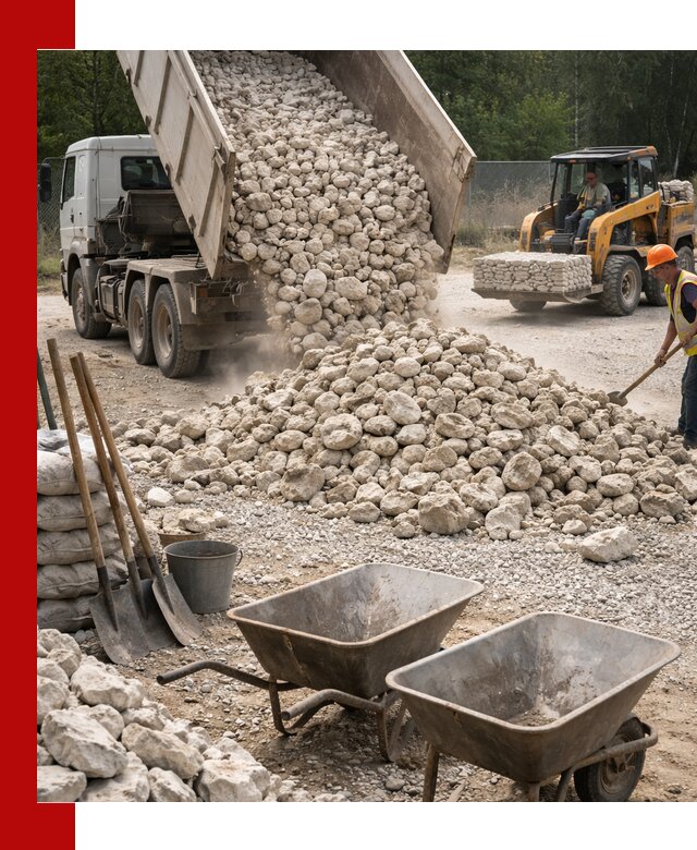 Доставка и продажа бутового известнякового камня в Красном Сулине