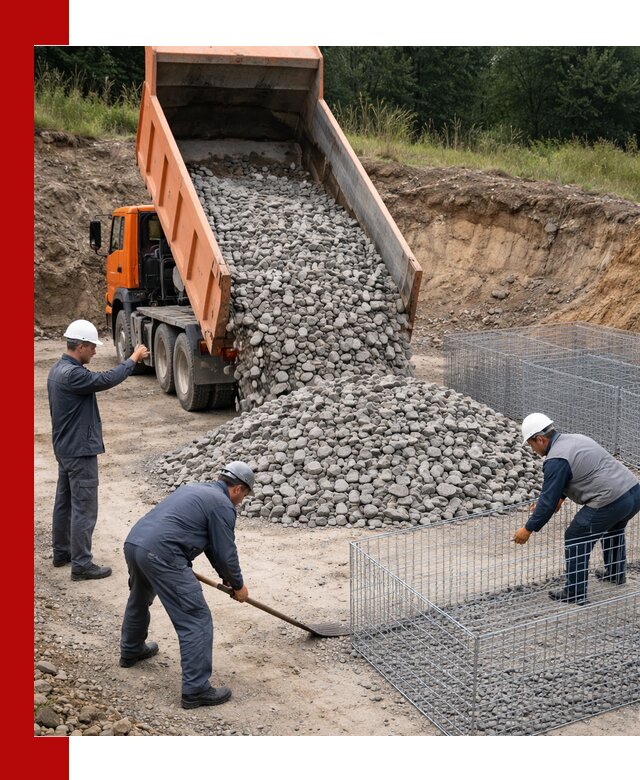Камень для габионов с доставкой в Красном Сулине быстро и надёжно