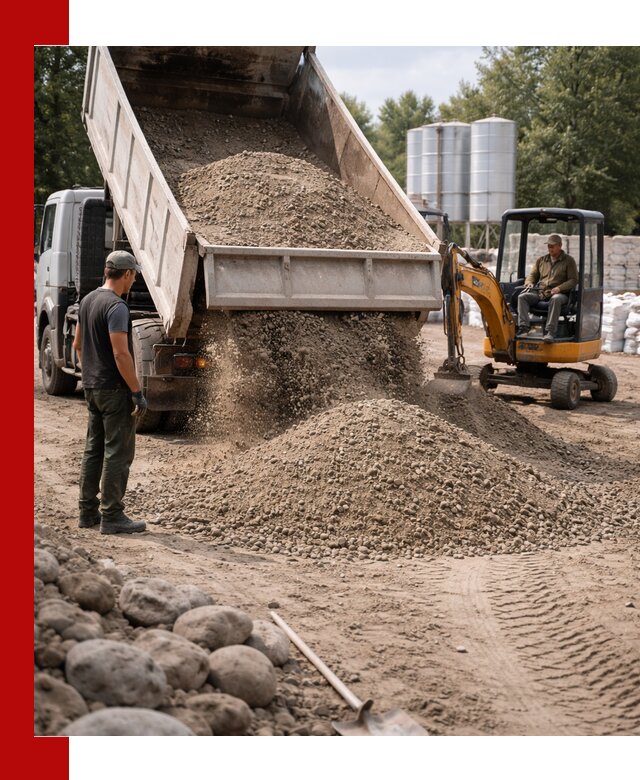 Доставка ПГС С3 в Красном Сулине самосвалами и миксерами