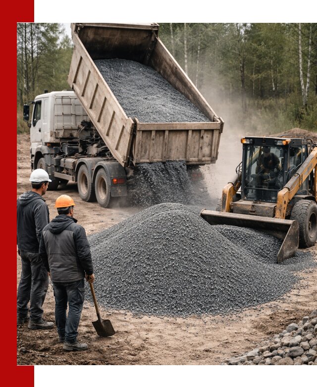 Гранитный отсев 0-5 с доставкой и разгрузкой в Красном Сулине