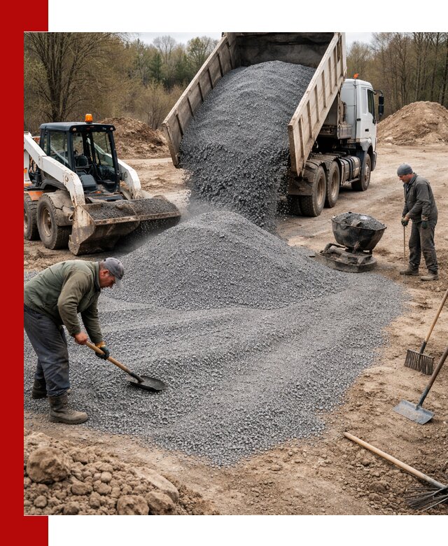 Отсев для подсыпки в Красном Сулине — доставка и подсыпка на участок