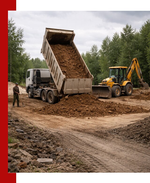 Доставка суглинка самосвалами в Красном Сулине подсыпка и планировка