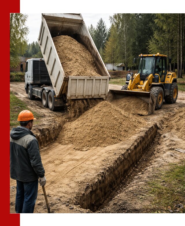 Доставка песчаного грунта в Красном Сулине для строительных работ
