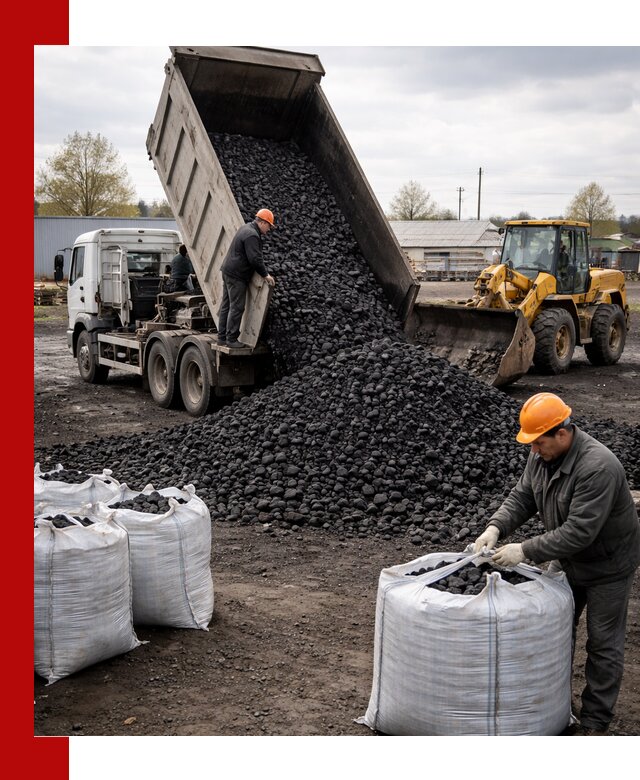 Доставка каменного угля в Красном Сулине оптом и в розницу