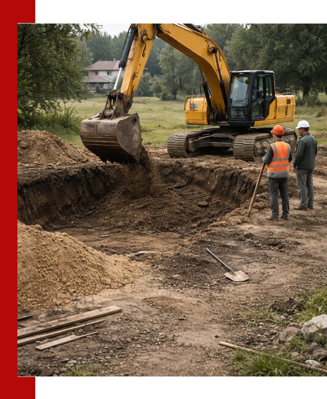 Рытье котлована под фундамент в Красном Сулине (быстро и недорого)