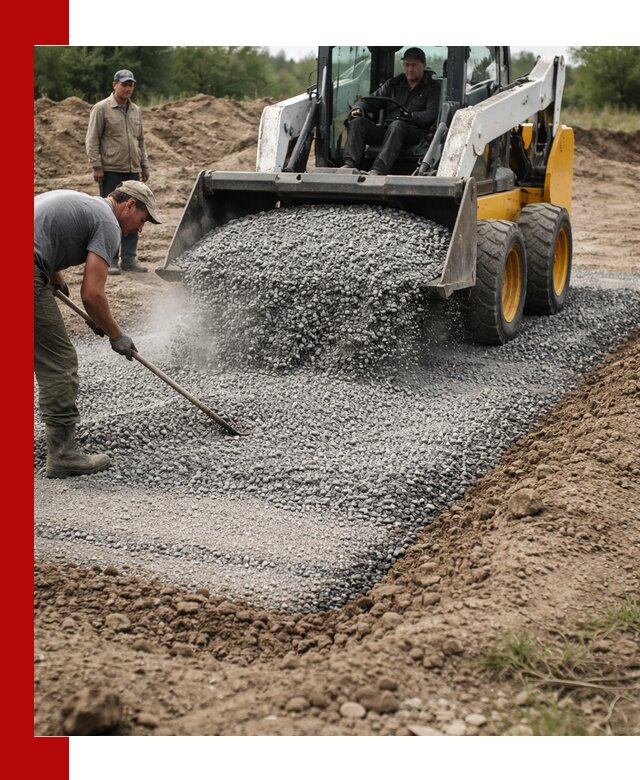 Устройство щебеночной подушки в Красном Сулине для дорог и фундаментов
